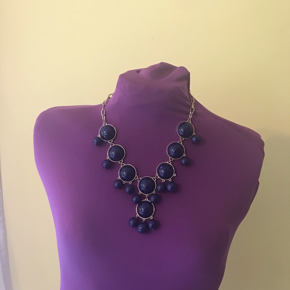Blue Gold Tone Fashion Necklace